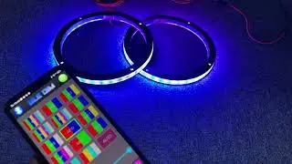 JHB Lighting Pair of Remote Bluetooth APP RGB CHASING FLOW LED Speaker Rings Lights in USA STOCK