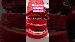 Homemade Red Velvet SwissRoll #shorts #food #bakingrecipes