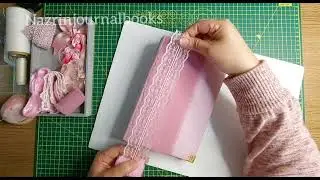 Decorating the journal book cover , Pink Colour Vintage Style Journal Book for Creative Writing