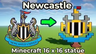 Newcastle 16x16 Minecraft logo statue tutorial