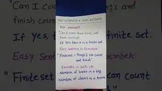 Finite Set daily life Examples, #maths #algebra #limited #countable #set #example #element #formula