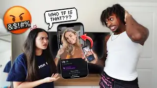 SWIPING ON TINDER IN FRONT OF MY GIRLFRIEND!! *BAD IDEA*
