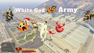 GTA 5 - White God Superman In Military Base + Six Star Wanted Level Rampage | GTA5 MODS #gaming #gta