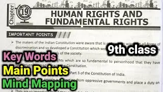 9th class | social | 19. Human Rights and Fundamental Rights lesson | Mind mapping | Main Points