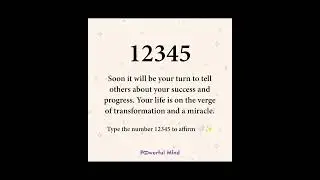 Type the number 12345 to affirm ✨