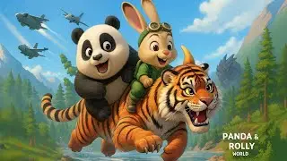 Panda & Rolly World | Superheroes Save the World From Monsters | 3D Kids Adventure Movie