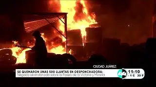Se quemaron unas 500 llantas en desponchadora