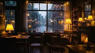 Rainy Jazz Coffee ☕ 1 Hour Cozy Caf&eacute; Music for Deep Focus | Warm Table #2
