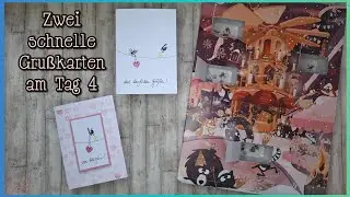 Zwei einfache Gru&szlig;karten m Ministempeln v Cats on appletrees (catsonappletrees Adventskalender 2024)