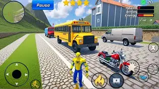 Spider Rope Hero Vegas Crime City - Bus and Bike drive in open world - Android Gameplay