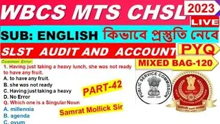 WBCS MTS CHSL SLST PRELIMINARY ENGLISH FOR  WBPSC ,WBP, AUDIT& ACCOUNT OFFICERS SSC MIXED BAG-120