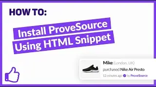 Install ProveSource Using HTML Snippet