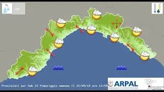 21 settembre 2018: le video previsioni del Centro Meteo Arpal