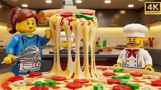 Giant LEGO Pizza: Making the World's Cheesiest Pizza ASMR 🍕🧀