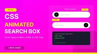 CSS Animated Search Box | Hover Expand Effect | No JavaScript Tutorial