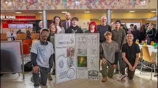 The behind the scene of the Bowmansville service plaza mural