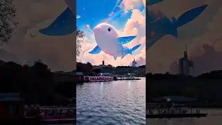 dolphin flying over the city #dolphin #dolphinsong #cute #trending