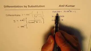Derivative of secant inverse with substitution method