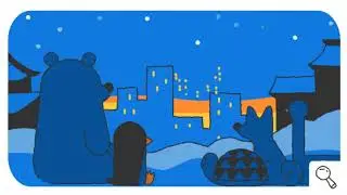 Winter Olympic day 17 google doodles series snow games
