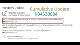 Cumulative Update for Windows 10 Version 1903 for x64 based Systems KB4530684