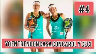 Yo entreno en casa con Carol y Ceci 4 (gestos de pádel con bandas y pala)