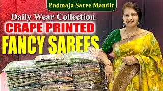 Daily wear Crape Printed Fancy Sarees | Padmaja Saree Mandir #new #saree #onlineshopping