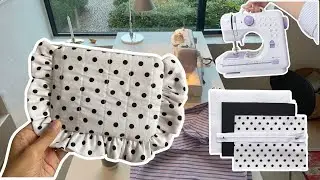 Making a Ruffle Pouch with Mini Sewing Machine 505A | Beginner Sewing Tutorial