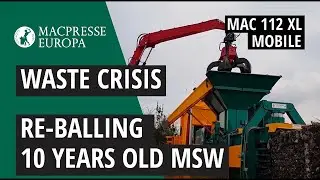 Municipal Solid Waste MSW  portable Baler MAC 112 baling and wrapping MSW