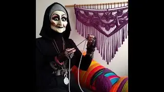 Goth Aunty learns macrame?! Sure! Why not!