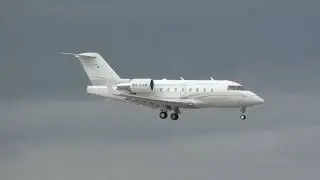 Private Bombardier CL604 Challenger CL60 9H-VVP Landing Barcelona LEBL