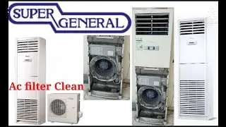 ac filter cleaning | super general standing ac cleaning | how to clean floor standing ac filter
