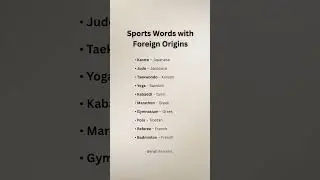 Sports Words in English with Foreign Origins | #english #shorts