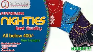 Premium Cotton Nighty Collections - SSC -154 - Collection Name - Dhanam