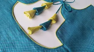 tailoring beginners simple piping blouse neck design || easy piping method stitching by manjulasfd