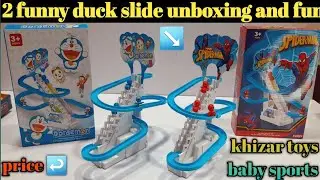 duck slide toy set unboxing | Spider-Man duck slide unboxing | doraemon duck slide unboxing | duck