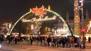 Vienna City Christmas Market at Rathausplatz - 4K - December 2022