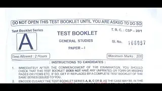 OAS 2020-21 PRELIMS PAPER-I ANSWER KEYS ~ EXAM HELD ON 27.08.2021~ OCS 2020 GS SOLVED PAPER