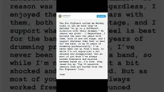 Josh Freese FIRED From Foo Fighters!