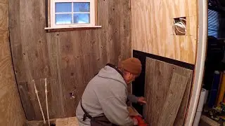 Rustic bathroom privacy fence accent wall !