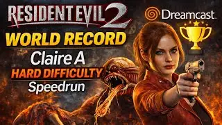 (World Record) Resident Evil 2 (1998) Claire A Hard Difficulty Speedrun Sega Dreamcast Console