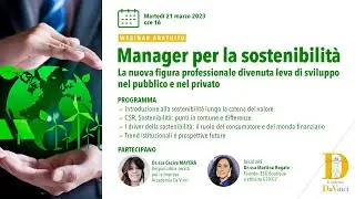 WEBINAR - Manager per la sostenibilità