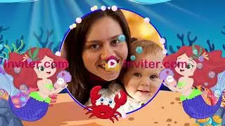 Animated Mermaid Theme Birthday Invitation Video | Birthday Video Invitations | Inviter