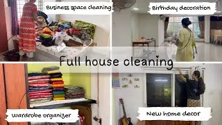 Full house cleaning vlog✨|wardrobe organisation |Adhiyan birthday prep & return gifts ideas #vlog