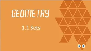 BJU Geometry 4th Ed.  Lesson 1.1 Sets--CCCS Flipped Geometry #1