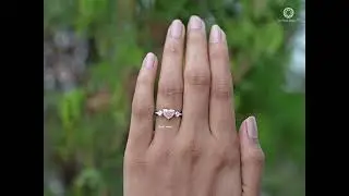 3 Stone Pink Heart Cut Diamond Engagement Ring @ourosjewels