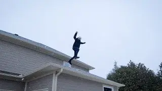 Jumping off the roof!