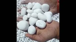 Snow White Pebbles / Tumbled Stone / White Pebbles / Garden Stone / Decorative stone / Marble Pebble