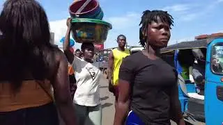 Busy day in Red Light market located in Liberia ,West Africa
