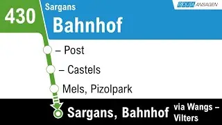 BUS Ostschweiz Ansagen | 430 Sargans - Wangs - Vilters - Sargans | BoJa Ansagen