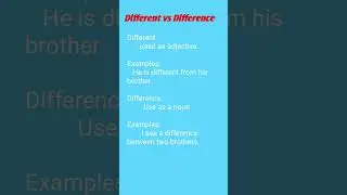 Different and difference #css #english #8partsofspeech #cssenglish #csspreparation #csssyllabus
